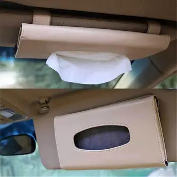 Skrzynia tkaniny samochód osłona przeciwsłoneczna sztuczna skóra skrzynia auto tkaniny klip uchwyt na papierowe ręczniki akcesoria #BO