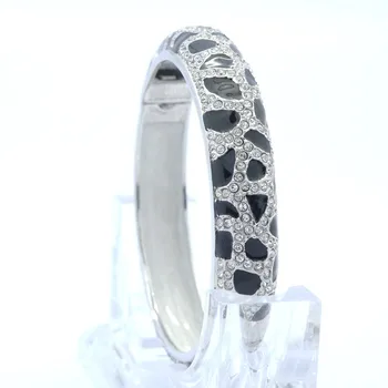 Leopard pasek bransoletka bransoletki mankietu emalia z austriackich kryształów dla kobiet biżuteria 2 Kolor SKC1683 (sprzedawany)