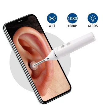 Najnowszy 3.9 mm 2.0 MP WiFi ucha endoskopu narzędzie do usuwania woskowiny zaczep łyżka z 6 lampami led boroskopu dla systemu Android, iOS, smartphone