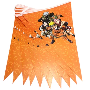 60 szt./lot Naruto motyw Baby Shower ozdoby flagi, kubki, talerze chłopcy pamiątki naczynia szklane baner urodzinowy zestaw naczyń