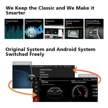Qualcomm Android 10.0 samochodowy multimedialny GPS odtwarzacz do BMW serii 3 E90 E91 E92 E93 seria 5 E60 E61 E63 E64 CCC CIC System CarPlay