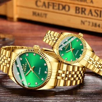 Marka Men Gold Watch Męskie zegarek kwarcowy złote męskie zegarek ze stali nierdzewnej dla mężczyzn Top Brand Luxury Quartz-Zegarki prezent zegarek