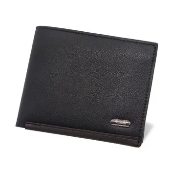Męski krótki portfel casual Leather Hasp dodatkowe portfele dla monet tcartera de hombre 3-Folding multi-card position Simple Wallet