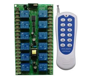 500m AC 220V 12 CH Channel 12CH RF Wireless Remote Control LED Light Bulb Switch System odbiornik + nadajnik, 315/433 Mhz