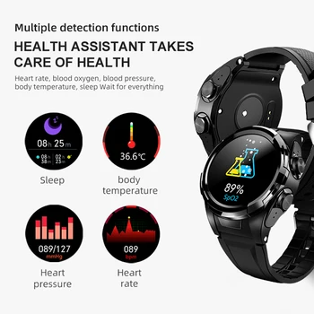 2020 Smart Watch TWS słuchawki Bluetooth 2w1 monitor rytmu serca, ciśnienia tętniczego krwi sportowe zegarek fitness zegar dla systemu Android IOS
