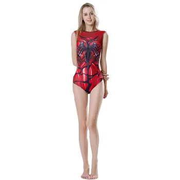 Van Cosplay Kostium Iron Strój Kąpielowy Pająk Halloween Czerwony Biały Fioletowy Seksowny Jednoczęściowy Strój Kąpielowy Kobiety Kobiety Dziewczyny