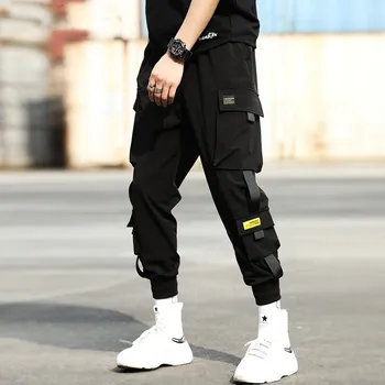 Techwear spodnie Multi-pock Block czarne spodnie-cargo mężczyźni meble ubrania harem biegacze Harajuku spodnie dresowe hip-hop spodnie kombinezony mężczyźni