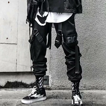 Techwear spodnie Multi-pock Block czarne spodnie-cargo mężczyźni meble ubrania harem biegacze Harajuku spodnie dresowe hip-hop spodnie kombinezony mężczyźni