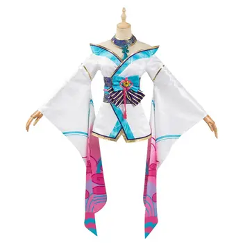 LOL Fox Ahri The Nine-Tailed Fox cosplay kostiumy kobiety Kimono sukienka stroje Halloween kostiumy karnawałowe