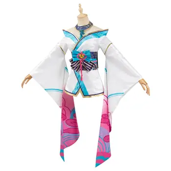 LOL Fox Ahri The Nine-Tailed Fox cosplay kostiumy kobiety Kimono sukienka stroje Halloween kostiumy karnawałowe