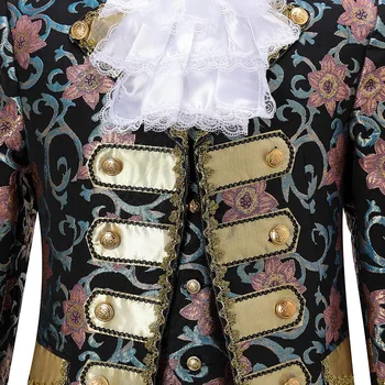 Męskie luksus Floal garnitur zestaw gotycki Pałac arystokrata garnitury mężczyźni chór dramat strój męski etap Prom cosplay kostium dla imprez