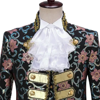 Męskie luksus Floal garnitur zestaw gotycki Pałac arystokrata garnitury mężczyźni chór dramat strój męski etap Prom cosplay kostium dla imprez