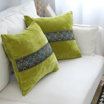 Miękkie, aksamitne dekoracyjne pokrowce na poduszki szary niebieski 45*45 cm wystrój domu rzucać poduszki na kanapie Europejska luksus haftowane poszewka
