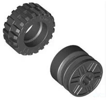 4 szt./lot DECOOL Technic Car Truck Motor Wheel 30. 4x14mm tire Compatible 92402 55982 MOC Bricks Blocks Parts Toys