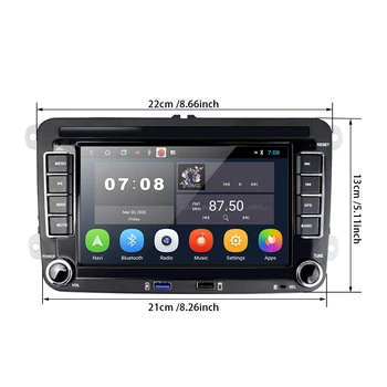 Podofo 2 Din Car Radio Android 10.0 Multmedia Player GPS nawigacja 2 din stereo do Volkswagen VW Skoda Seat Passat Autoradio