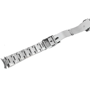 CARLYWET 20 22 mm matowy wydrążony zakrzywiony koniec stałe linki wymiana pasek do zegarków bransoletka podwójny push Zapięcie ostryga dla Seiko