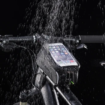 ROCKBROS 5 styl wodoodporny rower Uchwyt telefonu torba Rowerowa torba na 5.8 6.0 6.2 cali telefon jazda na Rowerze top przednia rurka torba na akcesoria