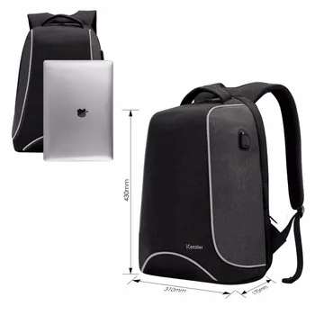 ICozzier 15,6-calowy plecak na laptopa z USB ładowania, Мультипространственные lekkie odblaskowe paski torby, biznesu plecak dla mężczyzn