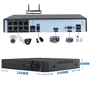 <url> ™ nie ma m CCTV 8CH POE NVR Onvif, H. 264 rejestrator sieciowy NVR system bezpieczeństwa dla 720P/960P/1080P kamera IP Xmeye P2P Cloud NVR