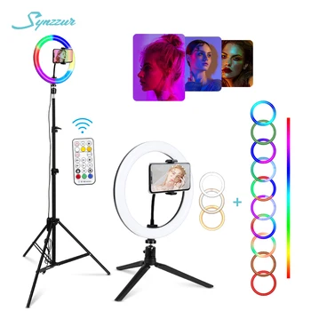 RGB Led Ring Light With Stand colorful Lighting 29 Colorlight,3 normalnych trybu Dimmable Selfie 10inch Ring Light For Youtube Video