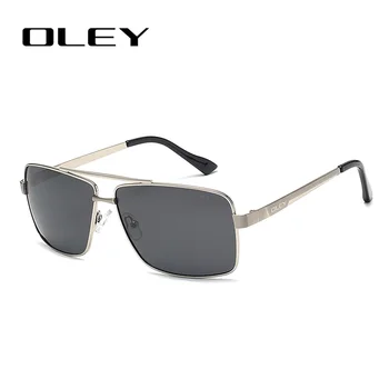 OLEY Square męskie okulary polaryzacyjne oprawa ze stali nierdzewnej modne damskie letnie podróże HD okulary jazdy nadmiernego oświetlenia punkty