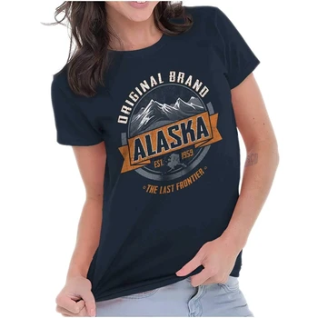 Oryginalny Marki Alaska Souvenir State Trees Damska T-Shirt