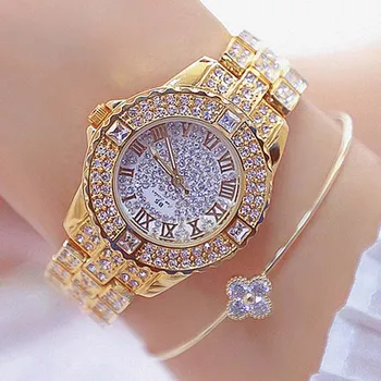 Wodoodporne damskie zegarek damski pełna lojalny Diament luksusowej marki zegarek damski 2020 wyjątkowe różowe złoto zegarek bransoletka prezent dla kobiet