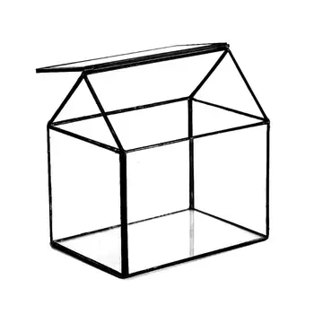 Geometryczny szklane terrarium skrzynia ręcznie forma domu zamknąć szklany blat DIY wyświetlacz sadzarka parapecie doniczki z huśtawkami