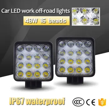 48W Vehicel reflektory 16LEDs zimny biały led światło bar 4-calowy samochód LED Work Light Truck akcesoria samochodowe