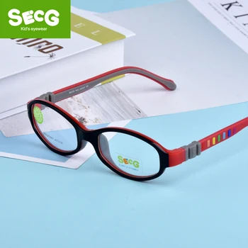 SECG plac ramka krótkowzroczność okulary przepisane im plac szklana ramka TR90 Silikonowa optyczna plac ramka Диоптрийные dziecięce okulary