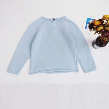 EnkeliBB Mały Jednorożec Sweter Niebieski Kolor Jest Wykonana Z Bawełny Piękny Dziecięcy Zimowy Top