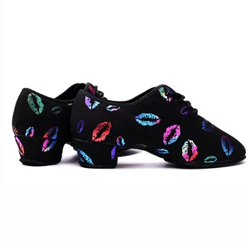 USHINE BD-47 New Colorful Lips trampki Teacher Training Shoes towarzyski latin fitness, baletowe, taneczne buty kobieta