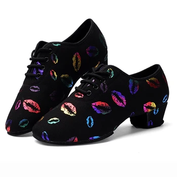 USHINE BD-47 New Colorful Lips trampki Teacher Training Shoes towarzyski latin fitness, baletowe, taneczne buty kobieta