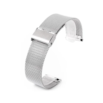 Uniwersalny Srebrny pasek ze stali nierdzewnej wymiana paska bransoleta 20 mm 22 mm dla Samsung Gear S3 Galaxy Watch 46 mm aktywny pasek