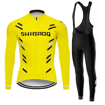 Męski jazda na Rowerze Jersey zestaw Shimanoful MTB rower jazda na rowerze odzież wiatroszczelna z długim rękawem miękkie spodnie garnitur wysoka elastyczność