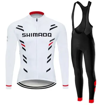 Męski jazda na Rowerze Jersey zestaw Shimanoful MTB rower jazda na rowerze odzież wiatroszczelna z długim rękawem miękkie spodnie garnitur wysoka elastyczność