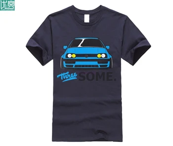 2019 sprzedaż nowy męski t-shirt Mens Three Some Funny T-shirt Germany Classic Car Golfy MK3 GT GTI VR6 1.9 TDI T Shirt, T shirt