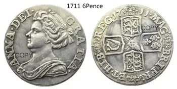 Wielka brytania zestaw(1710-1740) 3/4/6 pensów 10szt Somalijski - George I brytyjska posrebrzana replika monety