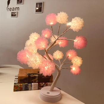 LED lampa stołowa róża, kwiat drzewa USB Night Lights Home Decoration LED lampy stołowe partii boże Narodzenie ślub boże Narodzenie wystrój sypialni