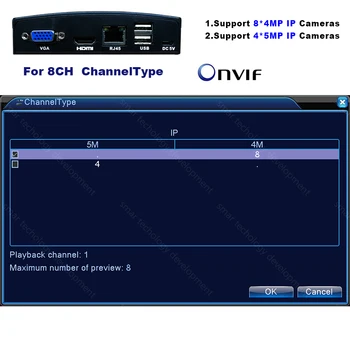 <url> ™ nie ma m Super Mini NVR 4CH 8CH CCTV rejestrator sieciowy NVR Onvif, H. 264 do 720P/960P/1080P kamera IP obsługa eSATA/TF/USB