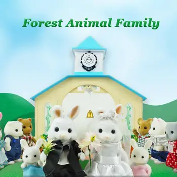 1:12 Leśny dom miniaturowy plac Willa ABS, dom weselny leśne zwierzę rodzina symulacja mini dziewczyna główna zabawka prezent dom