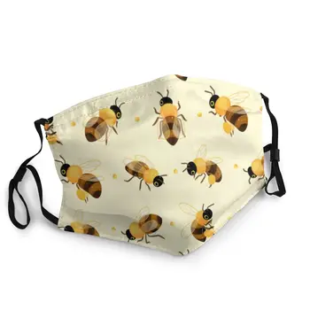 Cute Pszczoły Miodne Zmywalne Dorośli Maski Do Twarzy Owad Anty-Kurz, Mgła Pokrywa Ochronna Maski Usta Муфель