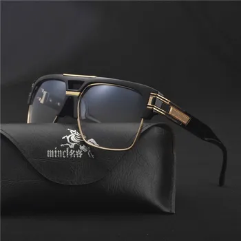 MINCL/ przewymiarowany okulary przeciwsłoneczne męskie damskie klasyczne markowe markowe płaskie lustrzane okulary kwadratowe złote męskie damskie LXL