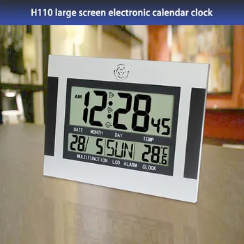 Cyfrowy tenis ścienny budzik z termometrem i kalendarzem wielofunkcyjny cichy cyfrowy LCD duży wyświetlacz elektroniczny budzik