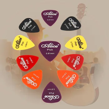 100pcs gitara basowa wybiera kolorowe mix grubości 0.58-0.81 mm плектр mediator gitara instrument muzyczny z plastikowym pudełkiem