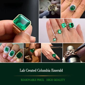 VANTJ Lab Created Columbia Emerald CCE Luźne Gemstone Hydrothermal Oval Cut Diy for Silver Gold Women Jewelry Random Delivery