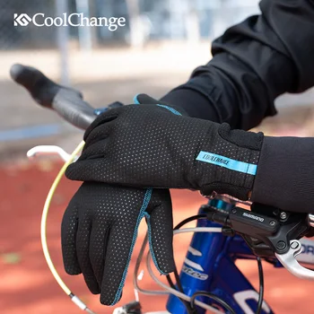CoolChange rękawiczki Rowerowe sporty Zimowe wodoodporne ciepłe, antypoślizgowe rękawiczki Rowerowe długie palce nadgarstek zaawansowane MTB Rowerowe rękawiczki