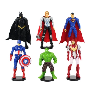 6 szt./lot super bohaterowie figurka Thor, Hulk Iron Man, Kapitan Ameryka fajny model zabawki Brinquedos