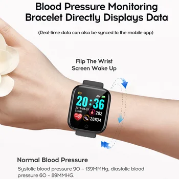 Y68 Smart Watch T500 Plus fitness Smartwatch monitor rytmu serca, ciśnienie krwi sportowy bransoletka dla Apple IOS, Android Watch