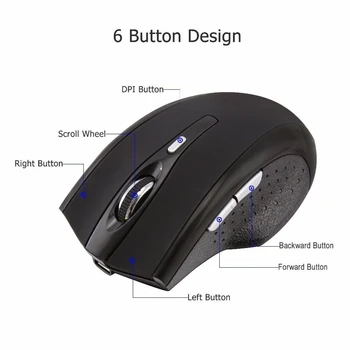 CHYI Bluetooth akumulator bezprzewodowa, ergonomiczna myszka 6 klawiatura optyczna PC Gaming Mause Silent 3d Arc Mice dla notebooka Mac